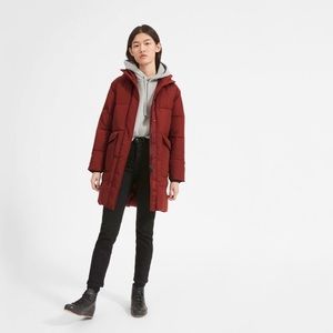 EVERLANE RENEW LONG PUFFER COAT BRICK S